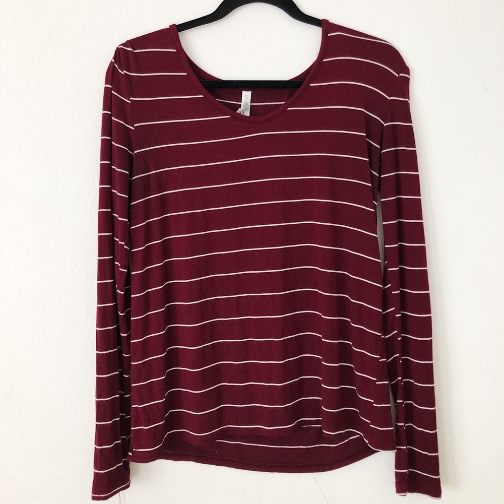 Striped burgundy long sleeve